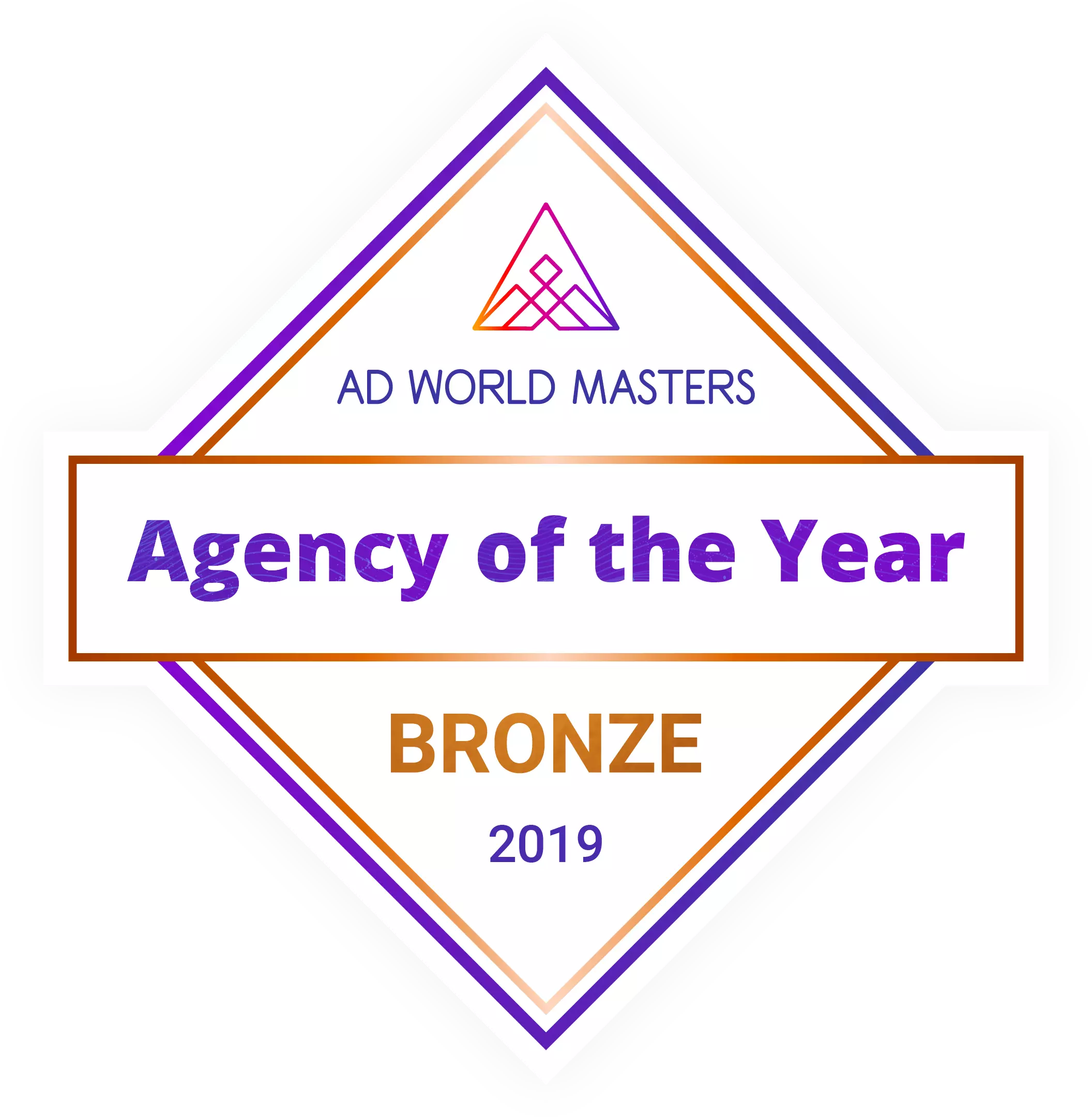 2019 Agency of the Year
Bronze Winner for 2019 Agency of the Year Awards by Ad World Masters
etc