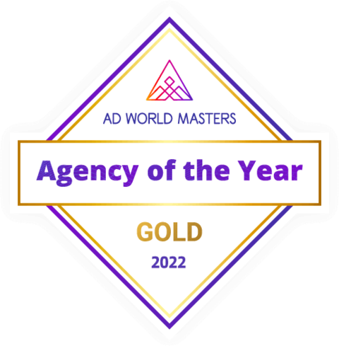 2022 Digital Agency of the Year - Gold Winner for 2022 Digital Marketing Agency of the Year, Awarded by Ad World Masters